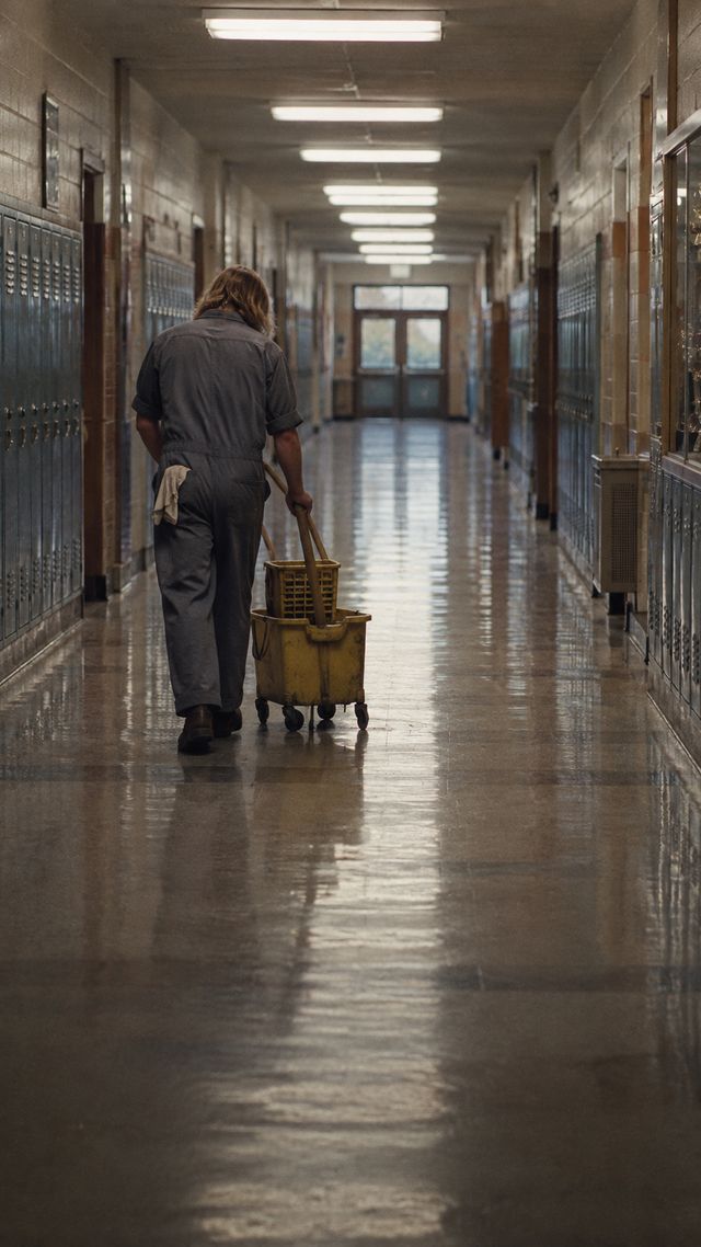 Reconstruction of Kurt Cobain in 1985-1986: Janitor at his old school